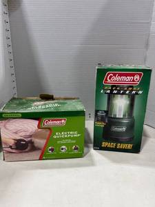 lot 1148 image: Coleman electric quick pump and pack away lantern