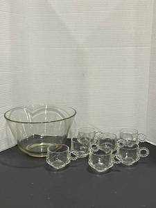 lot 2010 image: Punch bowl with cups