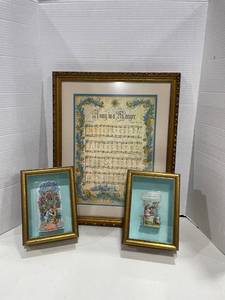 lot 2027 image: Framed sheet music and other wall decor