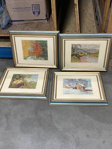 lot 2028 image: Framed prints set of 4 16 x 20 in each