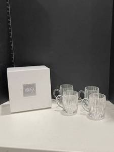 lot 2032 image: Mikasa crystal mugs set of 4 with box