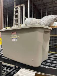 lot 2052 image: Sterilite 30 gallon storage tote with lid