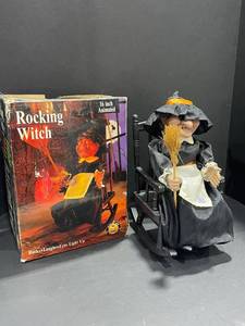 lot 3021 image: Animated rocking witch Halloween decor