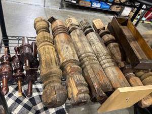 lot 3043 image: Wooden spindles and more