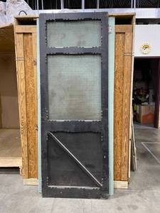 lot 3105 image: Antique wooden screen door 90 x 33.5 in