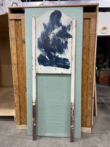 lot 3113 image: Metal sign 88 x 28 in