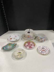 lot 4054 image: Coalport and other plates, bowls and cups