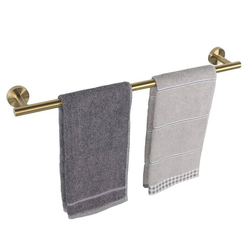 lot 11235 image: TocTen Bath Towel Bar - Thicken SUS304 Stainless Steel Bathroom Towel Holder, Towel Rod for Bathroom Heavy Duty Wall Mounted Towel Rack Hanger (20 in, Gold)