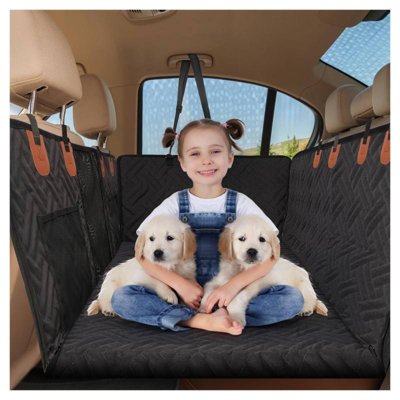 lot 11245 image: BIKAEIK Back Seat Extender for Dogs, Dog Car Seat Cover with Hard Bottom,Dog Hammock for Car Backseat Protector Waterproof Dog Car Seat Bed with Mesh Window for Cars,Trucks,SUVs