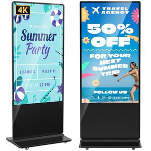 lot 29643 image: YCKJNB 65 inch Indoor Digital Signage 4K UHD 2160p LCD Screen IPS Floor Standing Digital Kiosks Interactive Displays with WiFi HDMIUSB Input Auto AD Player, Android OS Black