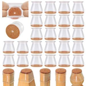 lot 6278 image: A24 Pcs Chair Leg Floor Protectors for Hardwood Floors Silicone Covers to Protect Wood Tile Floors Scratches Felt Pads Furniture Leg Caps No Noise (Fit0.9-1.29)