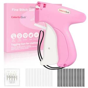 lot 6283 image: ColorfulSub Stitch Gun for Clothes Sewing, Handheld stitchy Quick Clothing Fixer, Sticky Gun for Clothes Quick Stitch Sewing Gun kit Includes 6 Needles and 2000 Fasteners (Pink)