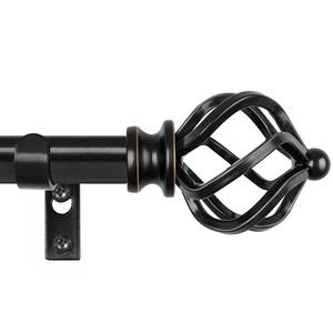 lot 6296 image: KAMANINA Black Curtain Rods for Windows 48 to 84 Inch, Adjustable Single Curtain Rod 32 to 86 Inch(2.6-7.1ft), 34 Inch Splicing Drapery Rods with Twisted Cage Finial