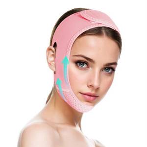 lot 6313 image: V Line Lifting Mask Chin strap for sleeping, V Line Lifting Mask for Women,Jaw Exerciser��Medium,Pink