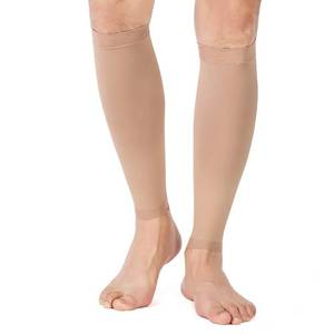 lot 6320 image: TOFLY� Calf Compression Sleeve for Men & Women, 1 Pair, Footless Compression Socks 20-30mmHg for Leg Support, Shin Splint, Pain Relief, Swelling, Varicose Veins, Maternity, Nursing, Travel, Beige XL