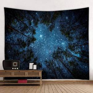 lot 6334 image: Llamazing Forest Landscape Tapestry for Living Room & Bedroom - Magic Tapestry Curtain (Looking Up at The Stars, 60L51W)