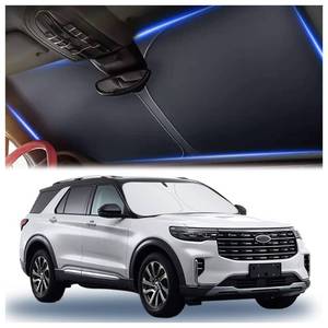 lot 6346 image: A240T Thickened Automotive Glass Sunshade and Comes with Storage Bag,Keep Car Interior Cool,Universal Windshield Sun Shade Fit for Cars,Trucks,SUVs (L(57.08  31.5 inch))