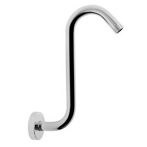 lot 6358 image: NearMoon S Shaped Shower Head Riser Pipe, Shower Extender Arm with Flange, Standard 12 Connection- Bathroom Accessory, 12 Inch (1 Pack, Chrome)