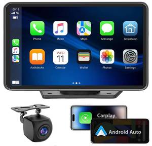 lot 6360 image: for Apple Carplay Wireless Portable 7 Touchscreen Car Stereo Voice Control with Apple Car Play & Android Auto Car Audio Backup Camera Bluetooth GPS NavigationMirror Link Fits All Cars