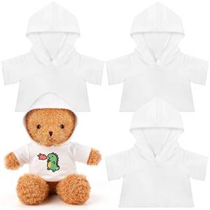 lot 6370 image: Litherr S 3 Pcs Plush Animal Clothes Hoodies for 8-12 Inch Stuffed Bear Blank Stuffed Doll Shirt Perfect for Sublimation DIY Goodie Bag Stuffers