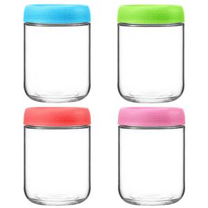 lot 9261 image: KITCHOP 4 Pack Glass Mason Jars with Lids, 16oz Airtight Overnight Oats Containers, Glass Storage Jars for Breakfast, Lunch, and Leftovers �� BPA-Free, Leakproof, Ideal for Meal Prep and Pickling