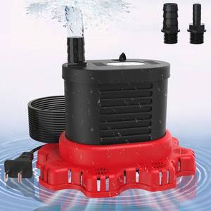 lot 9272 image: AgiiMan Pool Cover Pump Above Ground - 850 GPH Submersible Water Pump for Pool Draining, Portable Small Sump Pumps with 16 Drainage Hose and 25 Power Cord, 3 Adapters, Black