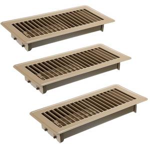 lot 9281 image: Sumnacon Floor Register 4 x 10 Inch Metal Floor Register Vents 3 Pack Sturdy Register Vents for Floor Wall Ceiling, Walkable Brown Floor Register Vent Covers with Easy Adjust Air Supply Lever