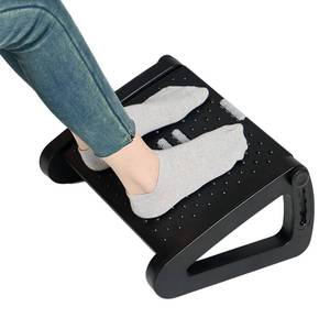 lot 9282 image: Ywbtflul Foot Rest for Under Desk at Work, Ergonomic 6 Heights Adjustable Footrest with Massage Roller, Portable Under Desk Foot Stool for Home,Office, Black