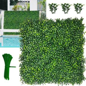 lot 9285 image: DOPGIB Artificial Grass Wall Panel,10x 10(16P) 4-Layer Leaf UV-Anti Greenery Faux Boxwood for Indoor,Outdoor Patio Balcony Privacy & Ivy Fence Covering Privacy, Garden, Backyard Wall Backdrop Decor