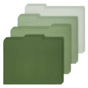 lot 10080 image: Whaline 24 Pack Sage Green File Folders Letter Size 4 Colors Gradient Green File Pockets with 13 Cut Tab for Home Office Classroom Supplies, 8.9 x 11.6 Inch