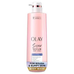 lot 10086 image: Olay Super Serum Body Wash for Rough & Bumpy Skin, Hydrating & Renewing Serum Complex with Exfoliating Minerals for Luminous Skin, 18.5 fl oz