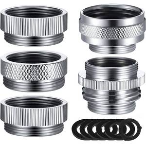 lot 10087 image: Faucet Adapter Kit, 5PCS Kitchen Sink Brass Aerator Adapter Set Male Female Sink Faucet Adapter for Garden Hose, Water Filter, Standard Hose via Diverter