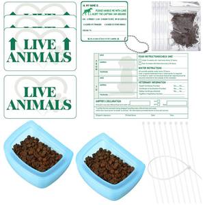 lot 10106 image: Eaasty 23 Pcs Pet Airline Travel Kit Kennel Travel Kit, Includes 4 Live Animal Stickers 2 Pet Bowl 1 Live Pets Label 5 Storage Bag 10 Cable Ties 1 Tag Animal Outdoors Accessories for Dogs Cats