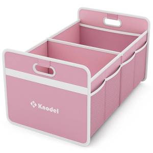 lot 10111 image: K KNODEL Car Trunk Organizer, Foldable Organizer for Car, Automotive Consoles & Organizers, Storage with Reinforced Handles (Small, Pink)