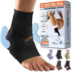 lot 10115 image: DR. BRACE ELITE Ankle Brace with strap (Black, Medium)