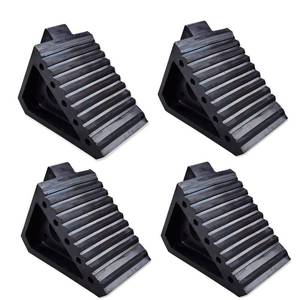 lot 1930 image: HOXWELL Solid Heavy Duty Rubber Wheel Chocks 4 Packs, Premium Wheel Stopper for Car, Travel Trailers, RV, Truck, and ATV(4 pcs, Black) 8 x 4 x 6
