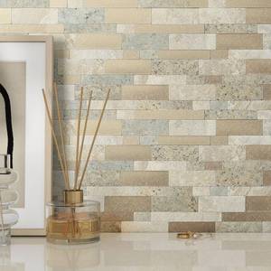 lot 1943 image: BeNice Backsplash Peel and Stick Wall Tiles for Kitchen,Subway Self Adhesive Linear Mosaic Stickers Bathroom Waterproof(10 Sheets,French Beige)