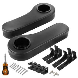lot 1961 image: HANGKUNNEE Golf Cart Armrest with Cup Holder for EZGO Club Car Yamaha, No Drilling Required Golf Cart Armrest Kits for Rear Seat with 1inch and 0.78 inch Square Tube Frame