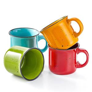 lot 1963 image: bestone Set of 4 Large Ceramic Mugs with Handles, 16 oz, Vibrant Colors, Microwave & Dishwasher Safe, Perfect for Coffee, Cereal, Latte, Salad, Noodles
