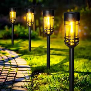 lot 1971 image: GIGALUMI Solar Pathway Lights 8 Pack, Garden Lights Outdoor Waterproof, Walkwar Solar Powered for Driveway Yard Patio Lawn Garden Decor (Warm White)
