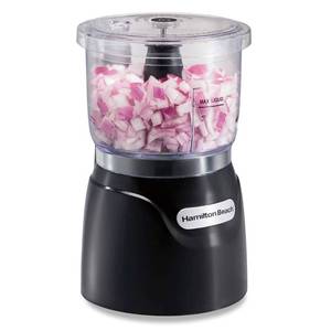 lot 1974 image: Hamilton Beach Electric Vegetable Chopper & Mini Food Processor, 3-Cup, 350 Watts, for Dicing, Mincing, and Puree, Black (72850)