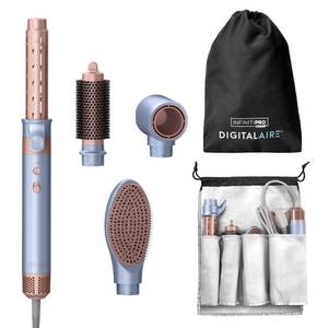 lot 1992 image: INFINITIPRO by CONAIR DigitalAIRE Multi Hair Styler, Air Styling System for Curls, Waves, Blowouts & Volume, 4 Attachments to Personalize Your Look Plus Storage Bag, Light Blue - Retail $104.65