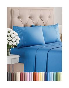 lot 1994 image: Full Size 4 Piece Sheet Set - Comfy Breathable & Cooling Bed Sheets Set - Hotel Luxury Bedding for Women, Men, Kids, Teens, Boys & Girls - Deep Pockets, Soft and Wrinkle Free - Oeko-Tex - Royal Blue