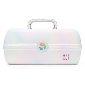 lot 1996 image: Caboodles On-The-Go Girl Makeup Box, White Opal, Hard Plastic Makeup Organizer Box, Built-In Mirror, Secure Latch for Safe Travel, Spacious Storage for Large Items