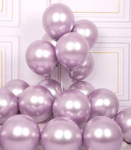 lot 2078 image: AULE Metallic Light Purple Latex Balloons 50 Pcs 12 inch Chrome Lavender Balloons Lilac Helium Balloons Happy Birthday Graduation Gender Reveal Party Decoration