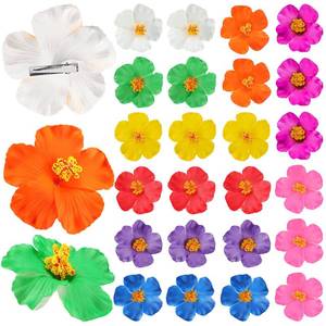 lot 2091 image: A 27 Pcs Hawaiian Flower Hair Clips, Hibiscus Foam Hair Accessories Clip for Women, Hawaii Tropical Party Supplies, Vacation Outfit Bridal Wedding Party Decorations, 3.15-3.54 Inch