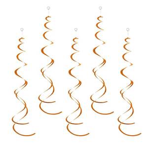 lot 2098 image: A 12 Pieces Hanging Swirl Decorations Plastic Streamer Party Swirl Spiral Decorations for Ceiling, Wedding Baby Shower Birthday Party Supply (Orange)