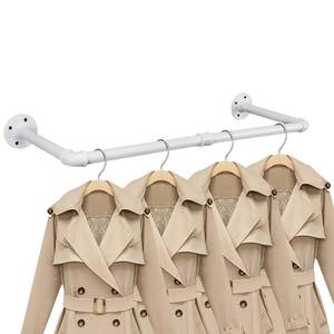 lot 2099 image: Jeasor Industrial Iron Pipe Clothes Hanging Bar DIY Wall-Mounted Garment Rack Heavy Duty Clothing Rack for Bedroom, Laundry Room, Closet Storage