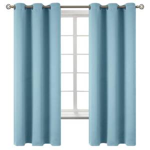 lot 2104 image: BGment Room Darkening Curtains 63 Inches Long - Grommet Thermal Insulated Drapes Window Treatment Curtains for Bedroom, 2 Panels, 42 x 63 Inch, Greyish Blue