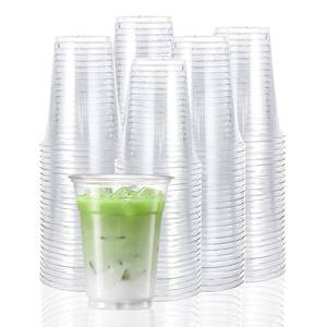lot 2111 image: TashiBox 12 Ounce - 100 Count Plastic Cups for Cold Drink, Disposable Coffee Cups